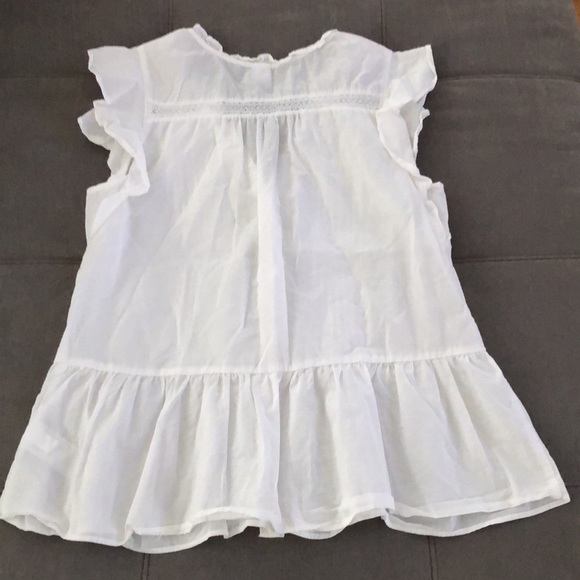 EXCELLENT CONDITION OLD NAVY WHITE RUFFLE TOP - Picture 4 of 6